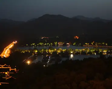 14 Hangzhou and the lake (Xihu) by night.