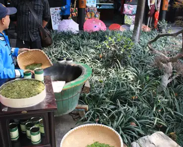 20 Tea leaves from the nearby Longjing village.