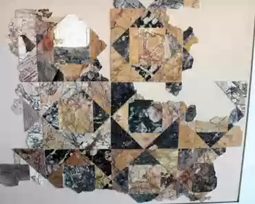 IMG_1431 Marble floor, late 2nd century AD. The marble comes from Turkey and Tunisia.