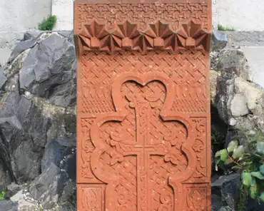 IMG_1564 Khatchkar, a funerary monument from Armenia. The cross symbolizes a tree of life.