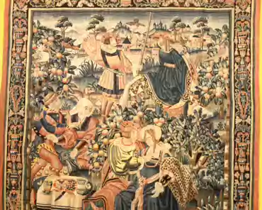 IMG_4078 Tapestry of the prodigal son, from Tournai, Belgium, early 16th century.