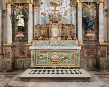 IMG_20210516_144608 Altarpiece, carved wood, 1728, refurbished in 1995.