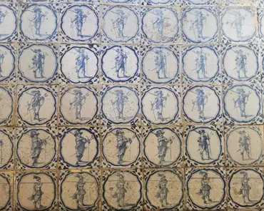 IMG_20210829_141505 Delft tiles, handmade, 17th century. The entire floor of the room is covered by Delft squares.