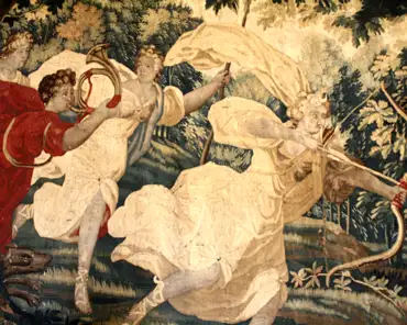 20150711-144627 Tapestry of Huntress Diana, 17th century.