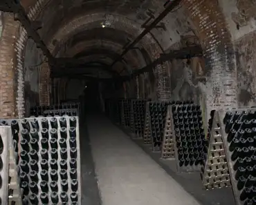 img_0801 Bottles of wine are stored in 18km of tunnels in former cray quarries used during the Roman times.