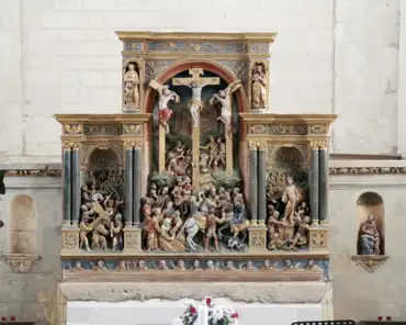 IMG_20200620_152018 Géraudot: Saint Pierre et Saint Paul church, nave from the 12th century, transept and choir from the 16th century. Altarpiece, 1545.