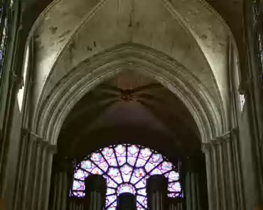 IMG_6439 The main rose and the 18th century organ (6000 pipes). The roses contain the only original 13th century stained glass windows.
