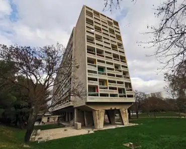 IMG_20221229_110241 La Cité Radieuse, or Unité d'habitation, built by Le Corbusier in 1947-1952. As a vertical city, the building contains 337 apartments, a school, a...