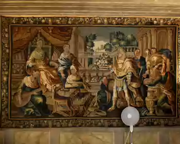 IMG_8512 Aubusson tapestry, Love stories of Cleopatra and Mark Antony, mid-17th century.