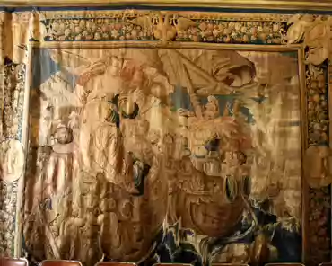 IMG_8515 Aubusson tapestry, Love stories of Cleopatra and Mark Antony, mid-17th century.