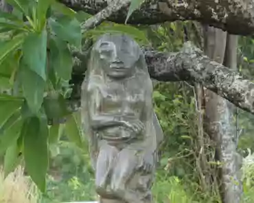20201021-021120 Grave of Paul Gauguin, 7 June 1848 - 8 May 1903. Bronze replica of his sculpture 