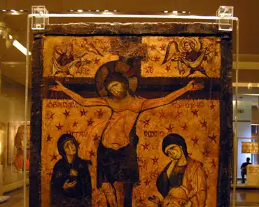 pc070029 Front: crucifixion, 3 layers (9-10-13th century).