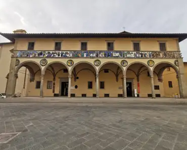 IMG_20230724_183402 Hospital del Ceppo, founded in 1277, enlarged in the 14th and 15th centuries after the black plague. It was the city's main hospital until 2013. The loggia was...