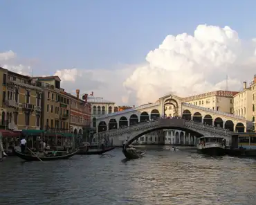p8230569 Rialto bridge, (originally 1181, current bridge: 1591), the oldest and only bridge across the grand canal until the mid-19th century. It is covered by two rows...