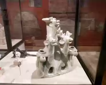 P1070421 Ancient city of Dura-Europos, rediscovered in the early 20th century. Incense burner, terracotta with green glaze, 200-256 AD.