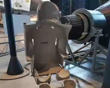 IMG_20191206_113545 John Glenn training couch, 1959-1962. Astronauts in project Mercury, the first US human spaceflight program, used special form-fitted couches made for their...