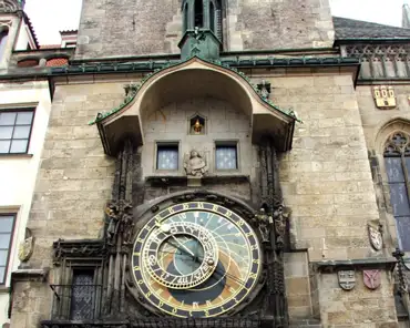 dscf0230 The townhall tower dates back from 1364. The astronomical clock (15th century) is animated every hour, when small wooden characters make a procession ("The Walk...