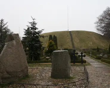 21 Two runic stones and a tumulus. King Gorm, his wife and son were originally buried in two tumuli before Denmark became Christian.