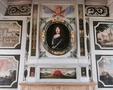 IMG_20210524_113924 Room of the mottos. Roger de Rabutin wrote mottos on the paintings, related to his life as a member of the royal court and lover. Portrait of Roger de Rabutin...