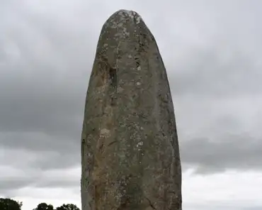 009 Menhir du champ-dolent, a large (10m high) granite stone raised between 4500 and 2500 BC.