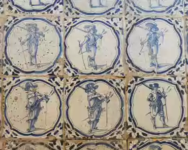 IMG_20210829_141514 Delft tiles, handmade, 17th century. The entire floor of the room is covered by Delft squares.