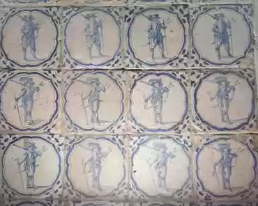 IMG_20210829_142407 Delft tiles, handmade, 17th century. The entire floor of the room is covered by Delft squares.