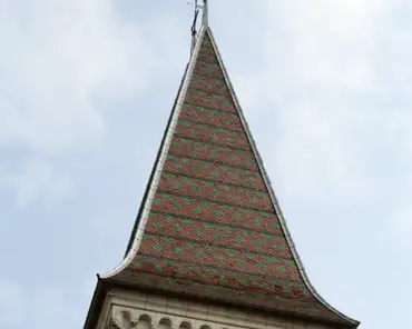 IMG_0885 Late 19th century steeple with Burgundy rooftiles.