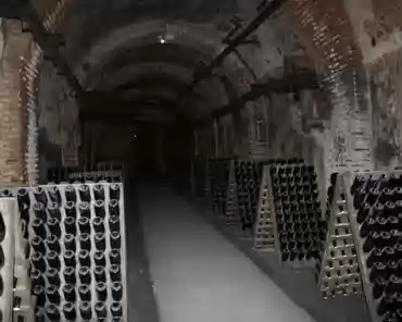 img_0801 Bottles of wine are stored in 18km of tunnels in former cray quarries used during the Roman times.