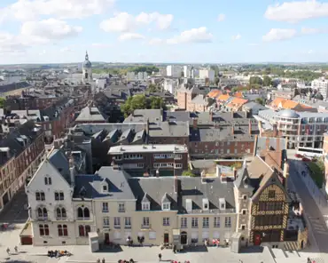 03 Cathedral square. Much of Amiens was destroyed during World War II, however the cathedral and a few houses including the house on the right of the cathedral...