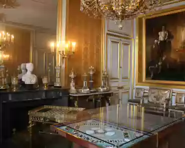 IMG_0637 Gifts to the Emperor from various European countries. Right: Venetian secretary table decorated with multicolored glass, a gift from a Murano glassmaker, who...