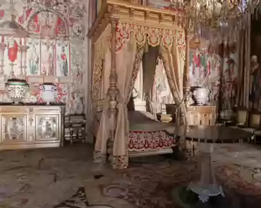 P1070126 Bedroom of Anne of Austria, who had it decorated by artists Charles Errard and Gilbert de Sève around 1660. The ceiling and panelling are by Cotelle and...