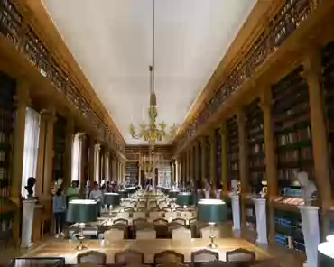 P1140677 The library was originally hosted in another building in Paris and was moved to its current location in the late 17th century. The decoration has not changed...