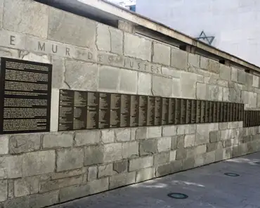 IMG_9510 Shoah memorial: wall of the Righteous among the nations. A Righteous among the nations designates one who has saved Jews during Word War II. On the wall are...