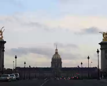 Invalides Alexandre III bridge and the Invalides palace.