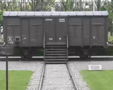 IMG_7100 Model of a train coach used to send Jews and Gipsies from Drancy to Auschwitz, where they were exterminated.
