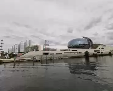 IMG_20230916_161539 Seine musicale, a series of buildings dedicated to music, opened in 2017. The architects are Shigeru Ban and Jean de Gastines, The auditorium (left) has a...