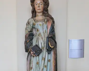 img_0260 Holy woman holding a book known as Saint Ursula, sculpted polychrome wood, ca. 1500.