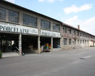 056 A porcelain factory, founded in the late 18th century. The first kilns were installed in Limoges in 1771. Limoges is a good location for making procelain...