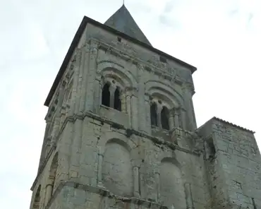 P1290753 Le Gua church, 12th century tower.