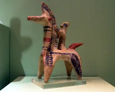pb300582 Statuette of a horse rider, 950-750 BC. Terracotta figurines were usually found in sanctuaries.