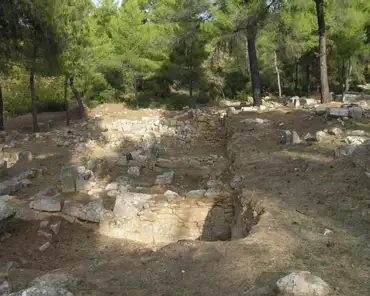 pb010280 Agora, shops and residential buildings, destroyed by the torrent in antiquity.
