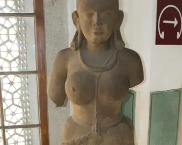 IMG_3695 Yakshi, 4th century AD. Buff sandstone imposing life-size standing sculpture of a Yakshi found on the Ganges river bed near Man Mandir, Varanasi. A Yakshi is a...