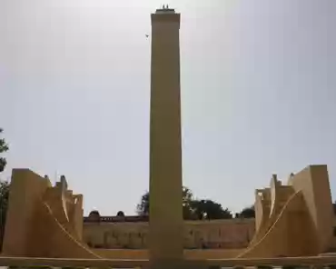 IMG_3561 The triangular wall of the Yantra has scale marked 0 degree to 23 30' degrees North and South for measuring the declination, witch is the angulalr position of a...