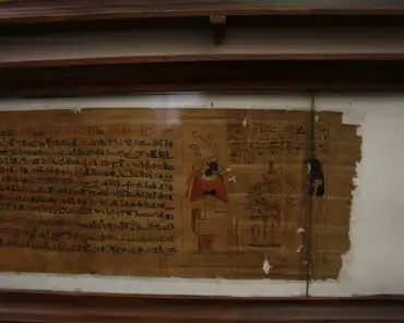 img_1015 Papyrus, fragment of the Book of the Dead. Judgement of the deceased in a chapel through the weighing of his soul.