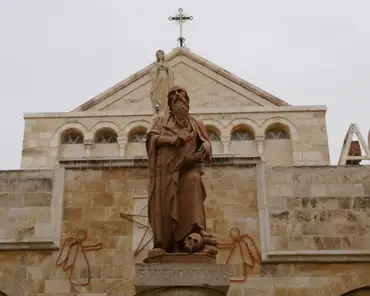 P1180276 Saint Jerome status in front of Saint Catherine church.