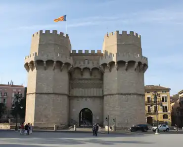 IMG_4125 Serrano towers, one of the 12 gates in the former city wall surrounding the old city. Built in gothic style between 1392 and 1398. It is located on the main...