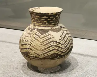 IMG_20220316_162625 Vase with geometric motifs imported from Mesopotamia, Abu Dhabi, 5500 BCE.