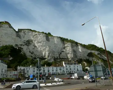 P1310038 Chalk cliffs in Dover. The maximum height of the 13km long cliffs is 110m. They form a natural barrier against invasion from mainland Europe. The Romans were...