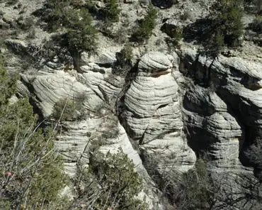 050 Coconino Sandstone. The oldest layer of the canyon is 275 million years old. Walnut Canyon started as a desert with sand dunes along a coast. Winds blew from...