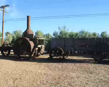 IMG_6515 Borax museum. Old Dinah, 1894, introduced to replace 20 mule teams.